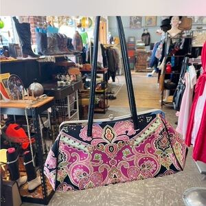 Paisley Black and Pink Women's Bag